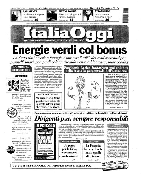 Italia oggi : quotidiano di economia finanza e politica